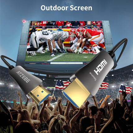 ATZEBE HDMI fiiberoptiline kaabel - 100M, HDMI kaabel 4k toetab UHD 4K@60Hz HDR-i, suurt kiirust 18Gbps, YUV 4:4:4 8bit, Etherneti, 3D, ARC, CEC, HDCP 2.2