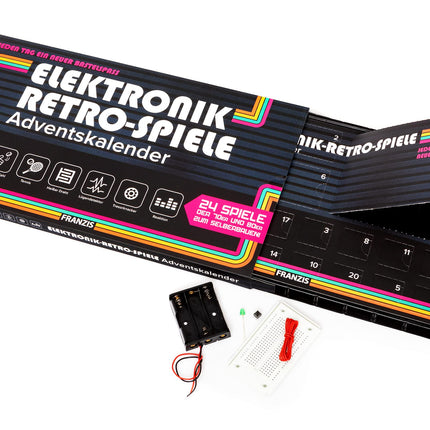 FRANZIS 67150 - Elektrooniline retromängude advendikalender, 24 isetegemismängu 70ndatest ja 80ndatest, sh 28-leheküljeline kaasasolev raamat, jootmist pole vaja