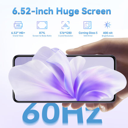 OUKITEL C57S Android 14 nutitelefon ilma lepinguta 4G - 8GB+64GB/128GB mobiiltelefon odav, kaheksatuumaline, 6,52-tolline HD+, 4300mAh mobiiltelefon ilma lepinguta, 4G kolmekordne SLM SIM-kaardivaba mobiiltelefon 2-aastane garantii - sinine