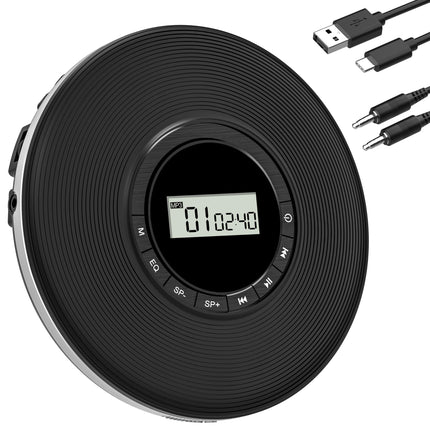 Greadio Portable CD Player Discman CD Player Anti-Skip Protection 4 EQ Sounds CD Player, TF Card/AUX Output Small Music Player, Compatible with CD-R, CD-RW and MP3 for Car Home