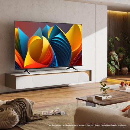 Hisense 65E7NQ 164 cm (65-tolline) televiisor, 4K UHD, QLED, HDR10, HDR10+ dekodeerimine, HLG, Dolby Vision Atmos, 60Hz paneel, sujuv liikumine, Bluetooth, sisseehitatud Alexa, VIDAA Voice, must [2024]