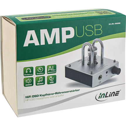InLine 99206I AmpUSB, kõrglahutusega heli HiFi DSD kõrvaklapivõimendi, USB digitaalne helimuundur, 384 kHz/32-bitine