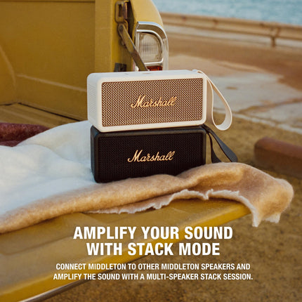 Marshall Middleton Wireless Portable Bluetooth Speaker, Over 20 Hours of Portable Playtime, IP67 Waterproof – Cream