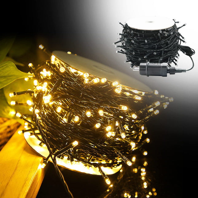 HENGMEI LED-haldjastuled, soojad valged õue- ja sisehallid 8 valgusrežiimiga Halloweeni kaunistamiseks, jõuluvalgustuseks, aia, pulma, peo kaunistamiseks, 50 m 500 LED-i
