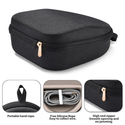 Hzycwgone Case for Beats Studio Pro / Studio3 / Solo4 / Solo3 / Solo2 / Solo Pro Headphones, Travel Carrying Case with Magnetic Slot for Cable (Black Case)