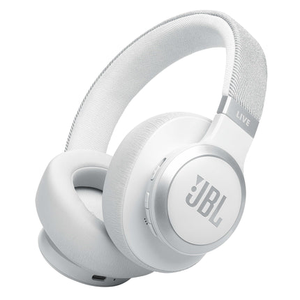 JBL Live 770 NC – Bluetooth-kõrvaklapid adaptiivse mürasummutusega – Juhtmevabad kõrvaklapid JBL Signature Sound ja häälassistendiga – Pikaajaline muusikanauding kuni 65 tundi – Valges värvitoonis