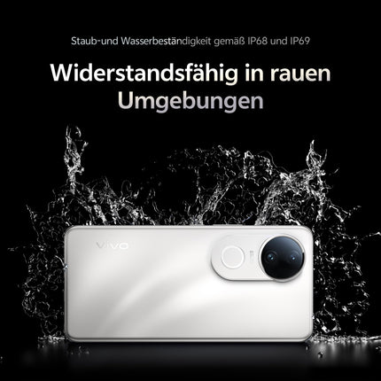 VIVO V50e 5G nutitelefon, 8G+256G, 6,77” võrdse sügavusega neljakordne kumer ekraan, 120Hz värskendussagedus, 50MP esi- ja tagakaamera, Aura Light, 5140mAh aku, 90W kiirlaadimine, IP68 ja IP69