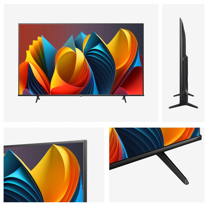 Hisense 58E7NQ 146 cm (58-tolline) televiisor, 4K UHD, QLED, HDR10, HDR10+ dekodeerimine, HLG, Dolby Vision Atmos, 60Hz paneel, sujuv liikumine, Bluetooth, sisseehitatud Alexa, VIDAA Voice, must [2024]