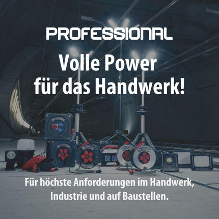 Brennenstuhl Professional Construction Site Cable Reel KA 3110 5 IP44 (33m H07BQ-F 3G1.5 cable in red, for construction site use and permanent outdoor use, 5 earthed sockets, Made in Germany)