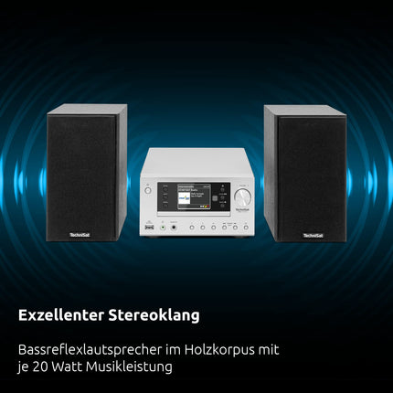 TechniSat VIOLA 710 CD IR - kompaktne hi-fi süsteem (internetiraadio, DAB+, FM, CD-mängija, Bluetooth, 2x 20-vatise RMS-stereokõlari, kõrvaklapipesa, äratuskell, unetaimer, kompaktne süsteem, kaugjuhtimispult)