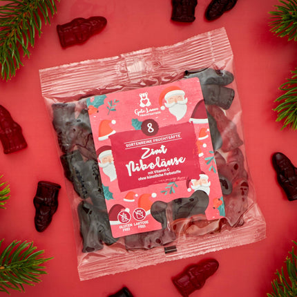 naschlabor x Good Mood Christmas Fruit Juice Bear | Single-variety fruit juices | No artificial colors or flavor enhancers | Gluten- and lactose-free (Cinnamon Santas) 23x150g