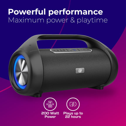 Caliber Statement - Bluetooth® speaker with extra bass AUX USB RGB LEDs Accu (HPG640BT), Black