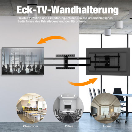 1200 mm seinast kaugus, teleri seinakinnitus, pikk pöörlev vars, kallutatav, pööratav, pööratav, pikendatav, 32–80-tollised LCD/LED/OLED-telerid, kandevõime 50 kg, VESA 600x400 mm telerikinnitus