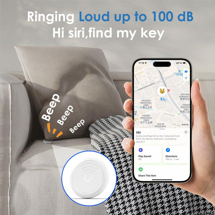 Air Tracker Tag Item Finder, 4 Pack, Compatible with Apple Find My (iOS Only), Replaceable Battery Item Locator with 4 Waterproof Cases and Keychains for Keys, Luggage, Suitcase,