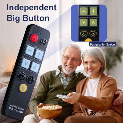 Universal seniors remote control TV with large buttons for elderly people with backlite, Universal TV remote control - Universal - Simple