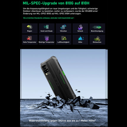Blackview BV4800 - Välitingimustesse mõeldud 4G mobiiltelefon - 6,56-tolline ekraan - Helio A22 protsessor - 3 + 64 GB - Nutitelefon kauakestva 5180 mAh akuga - Kindarežiim - Must