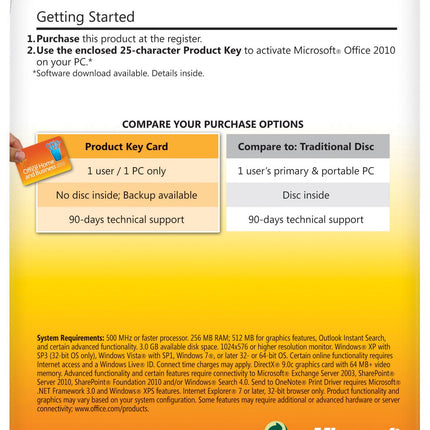 Microsoft Office Home and Business 2010 – 1 arvuti/1 kasutaja – inglise keel (tootevõtme kaart)