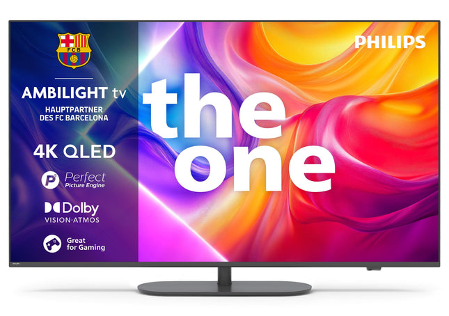 Philipsi Ambilight „The One” 43PUS9000 4K QLED nutiteler – 43-tolline ekraan P5 Perfect pildimootoriga Ultra HD, Titan OS, Dolby Vision ja Dolby Atmos heliga