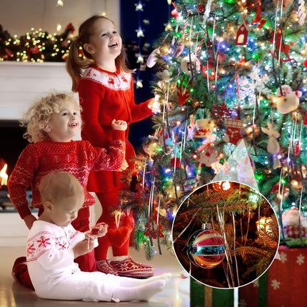 Premium Silver Tinsel for Christmas Tree, 2000 Old-Fashioned Shiny Mylar Threads, Child and Pet Safe (Lead-Free), for Hanging with Ornaments and Christmas Decorations Silver