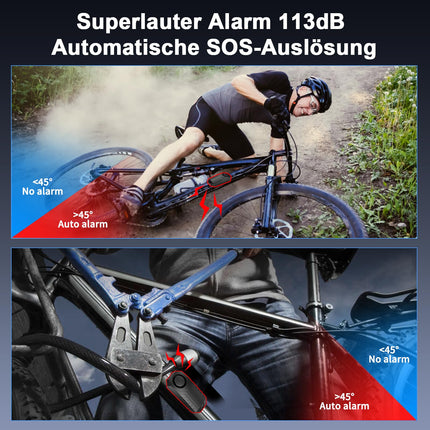 HAPYTHDA Rechargeable Bicycle Anti-theft Alarm with Remote Control, E-Bike Accessory, Anti-theft, with Stand, IP65 Waterproof, 113 dB Extra Loud, Motorcycle Bicycle Alarm, Car Alarm, Wireless Siren