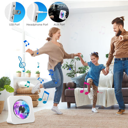 Kaasaskantav CD-mängija Bluetoothiga, Gueray lauaarvuti CD-mängija koduseks CD-mängijaks, sisseehitatud kahe HiFi kõlariga, AUX kõrvaklappide pesaga, FM-raadio, Boombox puldiga, USB-pordiga