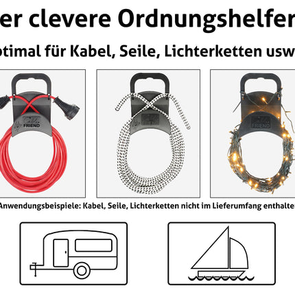 Cable Friend EI OLE ENAM KAABLISEGADUST Kaablikerija Kaablihoidik Kaablikorraldaja Kaablirull Kaablihoidik Kaablitrummel Kaablihaldus Valguslambid Painduv voolik Elektriauto laadimiskaabel Seinakarp