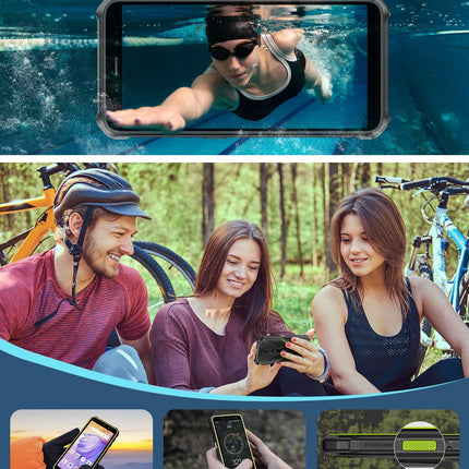 Ulefone Armor X12 välistingimustes kasutatav mobiiltelefon, 6GB + 32GB/256GB SD nutitelefon ilma lepinguta Android 13 Go, 4860mAh 13MP + 8MP 5.45'' HD+ 4G kahe SIM-kaardiga IP68 veekindel põrutuskindel NFC GPS 2-aastane garantii - must