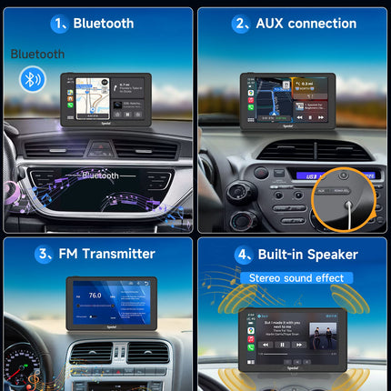 2025. aasta uusim juhtmevaba CarPlay ja Android Auto, Spedal CL786 CarPlay ekraan, 7-tolline IPS-puutetundlik autoraadio, juhtmevaba CarPlay, peegli link/Bluetooth/navigatsioon/hääljuhtimine