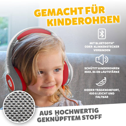 tigermedia tigerbuddies Bluetooth laste kõrvaklapid | Reguleeritav sobivus ja pehmed padjad | Laste kõrvaklapid helitugevuse piirajaga | Pistik ja Bluetooth | 8 tundi juhtmevaba kasutusaega