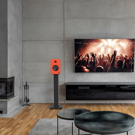 Kanto Ren 200W võimsad kõlarisüsteemid HDMI ARC sisendiga teleri ja kodukino jaoks | USB-C ja Bluetooth 5.3 | Kõrg-/madalpääsfilter | Paar | Matte oranž