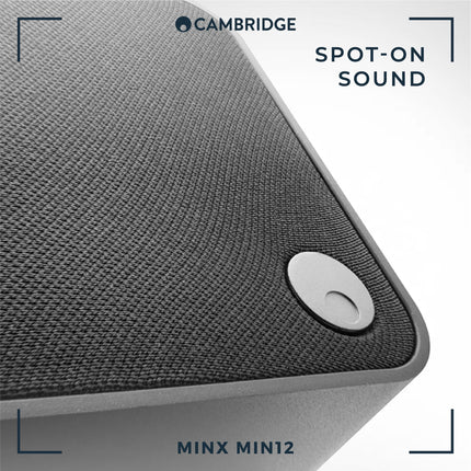 Cambridge Audio Minx Min 12 - Kompaktne juhtmega satelliitkõlar BMR kõlaritehnoloogiaga - Komplektis võtmeaugu kinnitus diskreetseks ja lihtsaks seinale paigaldamiseks - Must