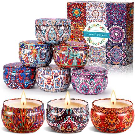 BEYAOBN Scented Candle Set Flower Aroma Candles 9 Piece Gift Set, Scented Candle Set, Natural Soy Wax Aromatherapy Candles Christmas Candles for Mother Bath Birthday Yoga Anniversary Women Gifts