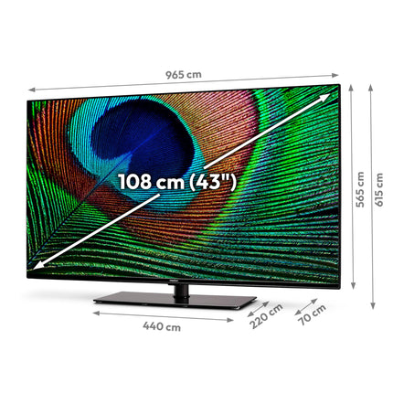 MEDION X14371 (MD 30921) 108 cm (43-tolline) televiisor (Android TV, 4K, Dolby Vision HDR, Dolby Atmos, Netflix, Prime Video, nutiteler, PVR)