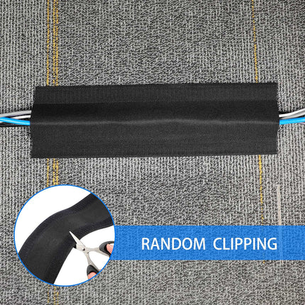 Black Cable Grip Strip Floor Cable Cover Cable Protector Cable Management for Office Carpet, Keep Cables Tidy and Protect Wires (4 Inches x 15 Feet)