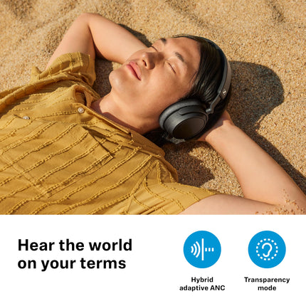 Sennheiser ACCENTUM Plus juhtmevabad Bluetooth-kõrvaklapid – optimaalne helikvaliteet kiirlaadimise, 50-tunnise akuea ja adaptiivse hübriid-ANC-ga – valged