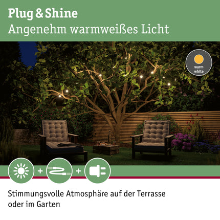 Paulmann 941.65 välistingimustes kasutatav Plug &amp; Shine valguskett IP 3000K 7x5lm 24V 94165 valgusriba välisvalgusti D