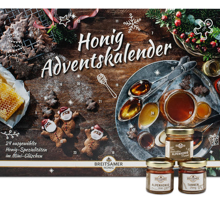 Breitsamer Honey Advent Calendar 2024 A total of 24 selected unique honey specialties in a 40g jar for a surprisingly sweet Advent season (24 x 40g)