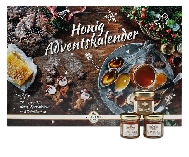 Breitsameri mee advendikalender 2024. Kokku 24 valitud ainulaadset meesorti 40g purgis üllatavalt magusaks advendihooajaks (24 x 40g).