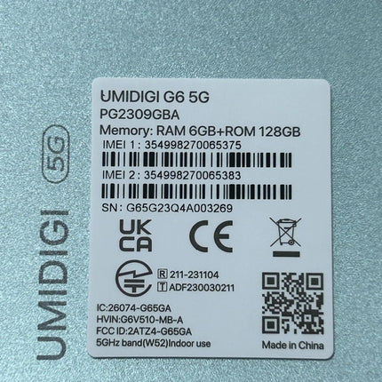 UMIDIGI G6 5G mobiiltelefon, 6GB+128GB/TF 1TB, Android 13 nutitelefon ilma lepinguta, 6.57" 90Hz HD+, 50MP kaamera 5000mAh, Dimensity 6100+ 5G lukustamata telefonid, sõrmejälje-/näotuvastuse/GPS, NFC (roheline)