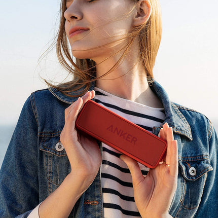 Anker SoundCore 2 Bluetooth Speaker, Fantastic Sound, Enormous Bass with Dual Bass Drivers, 24h Battery, Improved IPX7 Water Protection, Wireless Speaker for iPhone, Galaxy, etc.
