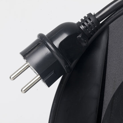 as - Schwabe special offer cable reel – with 20 m plastic-sheathed cable including safety plug – extension cable reel with 4 safety sockets – IP20 – Made in Germany – Black I 11103