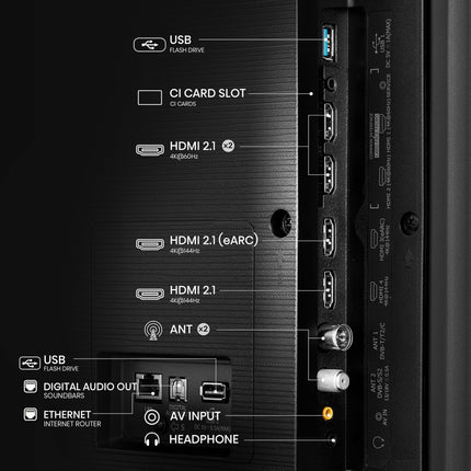 Hisense 85U7NQ 215 cm (85-tolline) televiisor, 4K Mini LED ULED HDR nutiteler, Quantum Dot, 120Hz/144Hz VRR, HDMI 2.1, Game Mode Pro, Dolby Vision IQ ja Atmos, Bluetooth, sisseehitatud Alexa, antratsiithall, [2024]