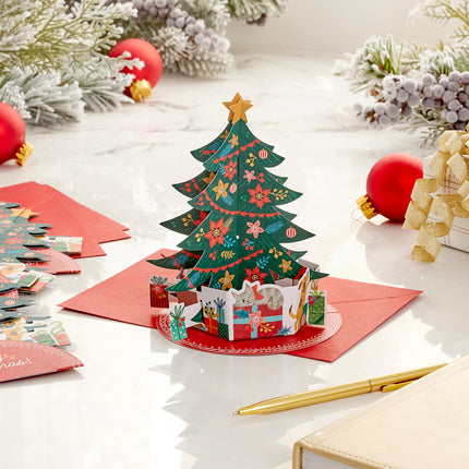 Hallmark Paper Wonder hüpikkaardid jõuludeks, jõulupuu (8 kaarti ja ümbrikku)