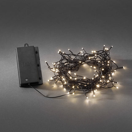 Konstsmide 3731-100 LED-haldjasvalgustid / õue (IP44) / patareidega: 4xD 1,5 V (välja arvatud) / valgussensoriga, 6- ja 9-tunnise taimeriga / 480 dioodi / must kaabel, soe valge