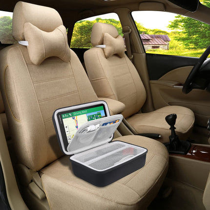 BOVKE GPS-i kõvakott, mis ühildub 6-7-tollise Garmin DriveSmart 65/61 LMT-S, Nuvi 2797LMT Drive 61/60 Nuvi 2757LM GPS-navigatsioonisüsteemiga, lisaruumi autolaadijatele, hõõrdkinnitused, must
