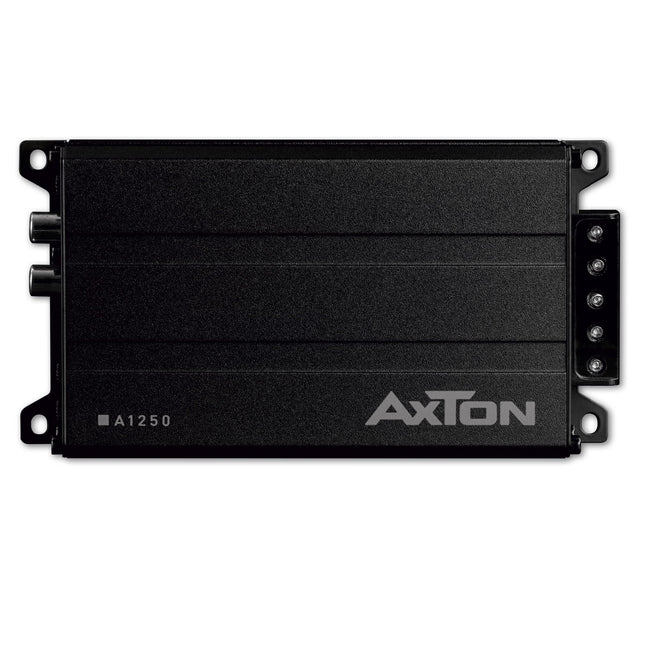 AXTON A1250 – ülikompaktne digitaalne monovõimendi autodele ja matkaautodele, miniatuurne 1-kanaliga bassivõimendi kõrgetasemelise sisendiga, D-klassi võimendi, 2 oomi stabiilne, 1 x 150 vatti