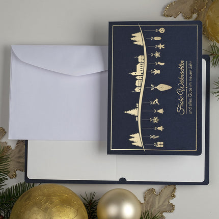 Art Nuvo Christmas cards with envelopes and inserts – Set of 10 exclusive Christmas cards