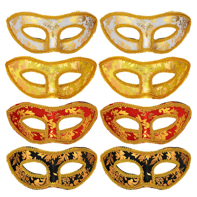 MWOOT 8-osalised armastajate maskikomplektid, poolnäolised karnevalimaskid, unisex naiste ja meeste mardi gras maskid, naiste peomaskid uusaasta halloweeni kostüümiks, maskiballi riietumiseks
