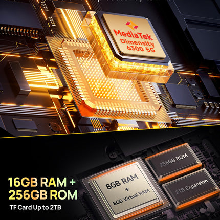 Ulefone Armor X32 Pro 5G õuemobiiltelefon 2025, 16GB+256GB/SD-2TB, 64MP+16MP+25MP öise nägemisega, kaheksanurkse kupliga disainiga, 5500mAh, 5.65” Android 14 Mobiiltelefonid 3 pesa/Face ID/GPS/OTG/NFC Oranž