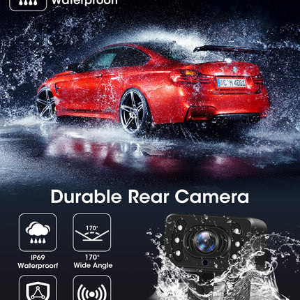 【Stabiilne signaal】AHD 1080P juhtmevaba tahavaatekaamera, juhtmevaba auto tagurduskaamera 5-tollise monitoriga 6 LED-tulega, juhtmevaba tahavaatekaamera 170° lainurk IP69 veekindel isetegemise juhend autole, haagissuvilale ja kaubikule